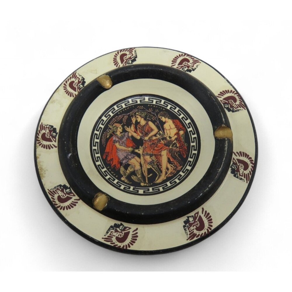 Greek Ashtray Handmade Ceramic Mythological Design Made In Greece